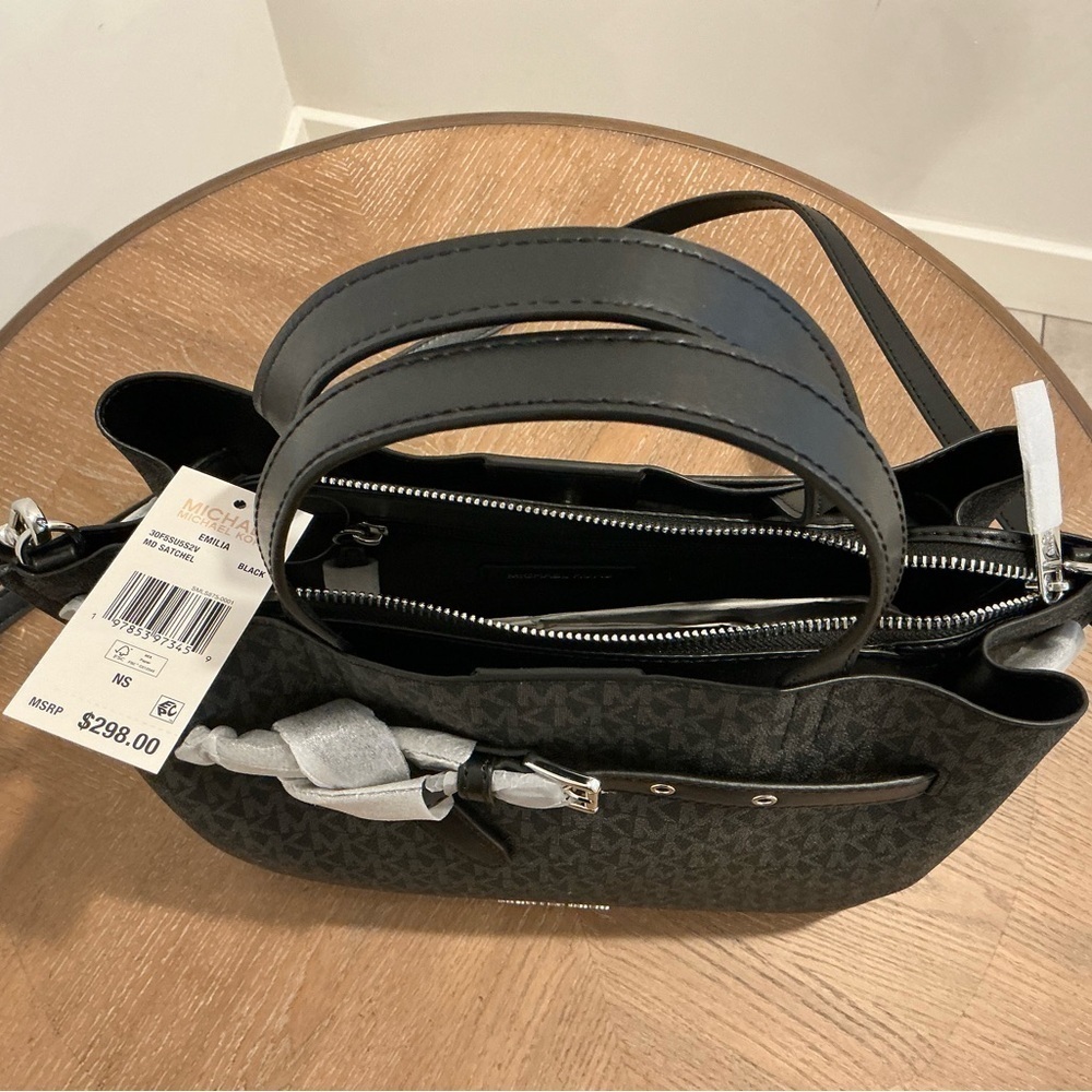 MICHAEL MICHAEL KORS Emilia Medium Signature Logo Satchel. NEW - Picture 10 of 10